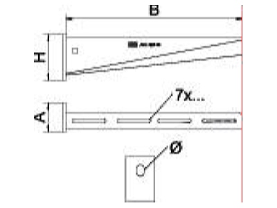 Dimensional drawing 2 OBO AW 30 11 A2 Wall  and profile console