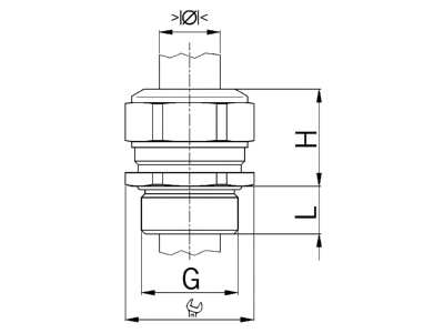 Dimensional drawing Kaiser 1100 12 91 050 Cable gland M12
