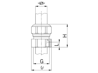 Dimensional drawing Kaiser 1400 11 Cable gland PG11
