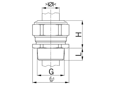 Dimensional drawing Kaiser 1000 3 4NPT 160 Cable gland NPT3 4 inch