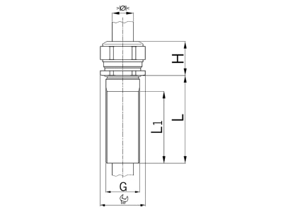 Dimensional drawing Kaiser 1100 11 50 Cable gland PG11