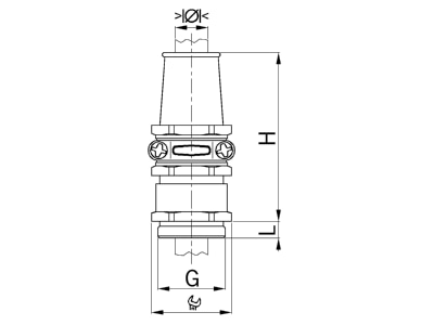 Dimensional drawing Kaiser 1852 16 15 Cable gland PG16