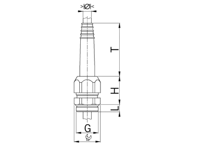 Dimensional drawing Kaiser 1016 51 Cable gland PG16