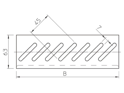 Dimensional drawing 1 OBO BEB 400 DD Bottom end plate for cable tray  solid

