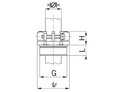 Dimensional drawing Kaiser 1840 02 Cable gland M40