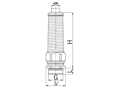 Dimensional drawing Kaiser 1060 12 52 075 Cable gland M12
