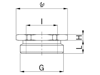 Dimensional drawing Kaiser 3500 10 08 Adapter ring M8   M10 brass