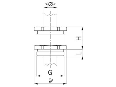 Dimensional drawing Kaiser B 240 Cable gland M40
