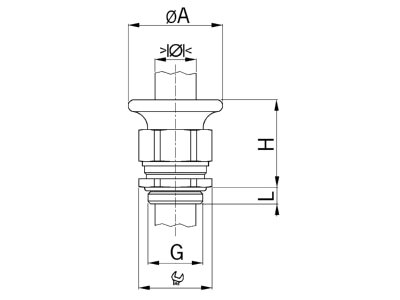 Dimensional drawing Kaiser 1800 10 20 Cable gland M20
