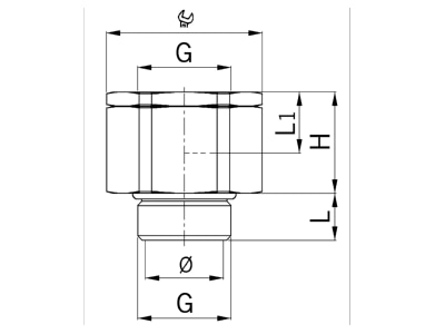 Dimensional drawing Kaiser 2410 50 Protective hose adapter M 50   M 50