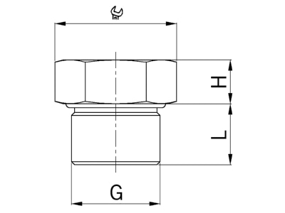 Dimensional drawing Kaiser 8710 32 Plug for cable screw gland M32