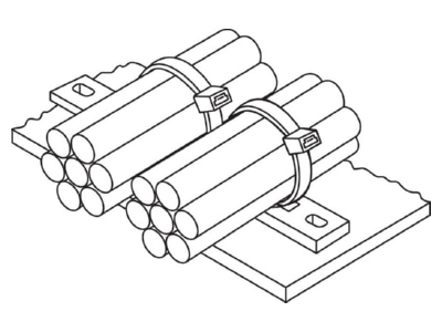 Dimensional drawing 1 Hellermann Tyton MP3M3 N66 NA Mounting element for cable tie
