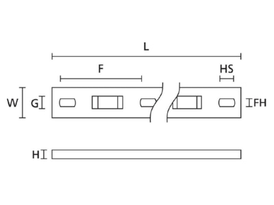 Dimensional drawing 2 Hellermann Tyton MP3M3 N66 NA Mounting element for cable tie
