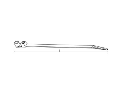 Mazeichnung 1 Hellermann Tyton T120MR PA66 NA Kabelbinder 7 6x400 natur