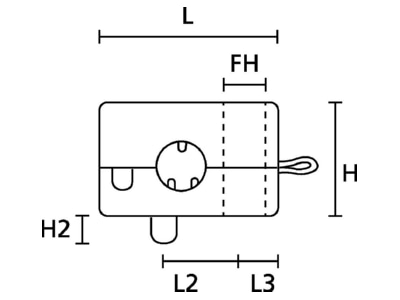 Dimensional drawing 2 Hellermann Tyton KK3 N66 BK Mounting strap 6 5   7 7mm