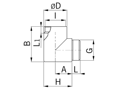 Dimensional drawing Kaiser 5612 Cable gland M12