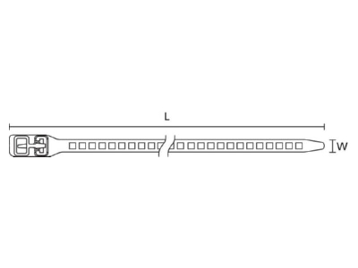 Dimensional drawing 1 Hellermann Tyton SRT1807 TPU BK Cable tie 7x180mm black

