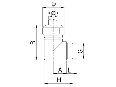 Dimensional drawing Kaiser 5200 17 Cable gland M16