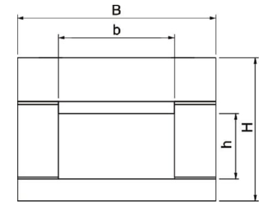 Dimensional drawing 1 OBO BSK 120511 Fire resistant duct I120 E90 130x230mm
