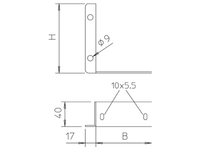 Dimensional drawing 1 OBO BSKH V101 Accessory for fire resistant duct
