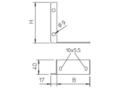 Dimensional drawing 2 OBO BSKH V101 Accessory for fire resistant duct
