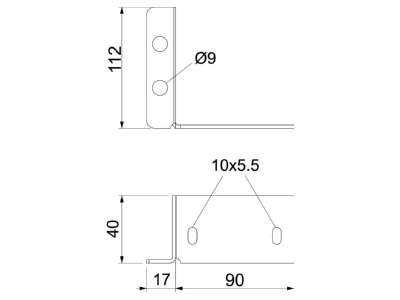 Dimensional drawing 3 OBO BSKH V101 Accessory for fire resistant duct