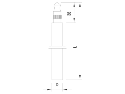 Dimensional drawing 2 OBO 219 20 BP V4A 1 5m Earth rod 1500mm
