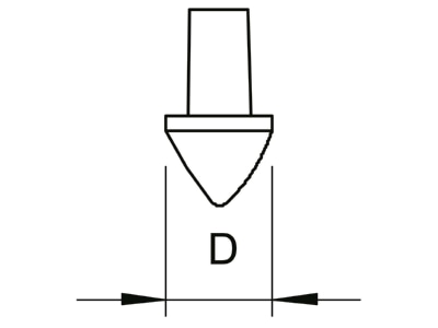 Dimensional drawing 1 OBO 1819 25BP Impact pin for earthing rod
