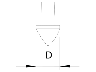 Dimensional drawing 2 OBO 1819 25BP Impact pin for earthing rod