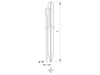 Dimensional drawing 1 OBO 213 2000 F Earth rod 2000mm
