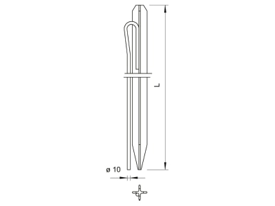 Dimensional drawing 3 OBO 213 2000 F Earth rod 2000mm