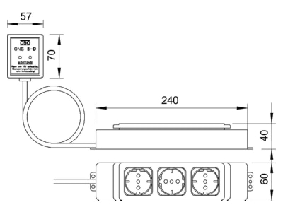 Mazeichnung 1 OBO CNS 3 D D Mehrfachsteckdosengeraet