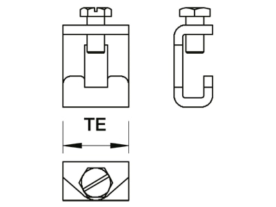Dimensional drawing 1 OBO 1801 RK40 Busbar terminal 200mm 
