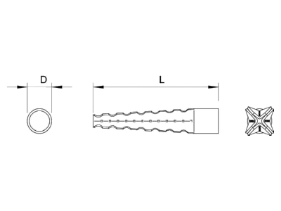 Dimensional drawing 2 OBO MD 5 GTP Expanding plug 5x30mm