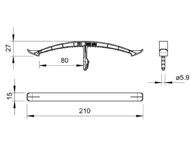 Dimensional drawing 1 OBO 2033 STD Cable guide for 16 cables 3x1 5mm 
