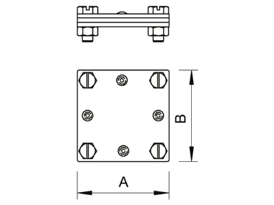 Dimensional drawing 3 OBO 256 DIN 40 FT Cross connector lightning protection