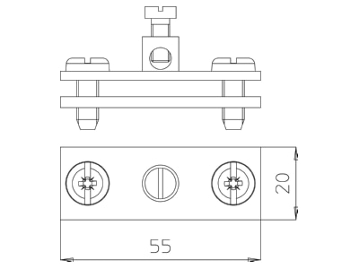 Dimensional drawing 1 OBO 939 Earth terminal clamp 0   16mm 
