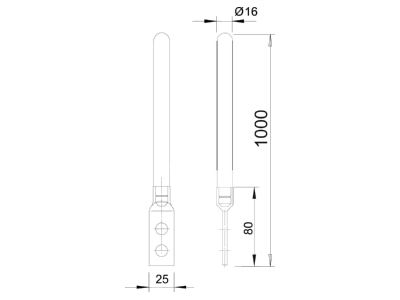 Ma�zeichnung 2 OBO 101 F1000 Fangstange 204DIN