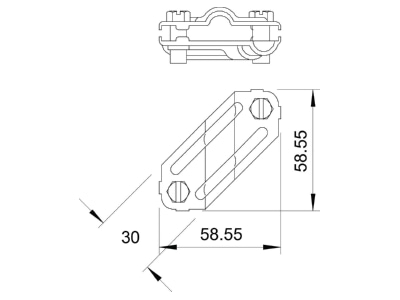 Dimensional drawing 2 OBO 250 Cross connector lightning protection
