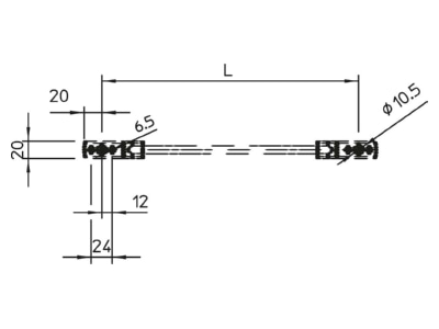 Dimensional drawing 1 OBO 853 300 Bridgeover cord for lightning protection
