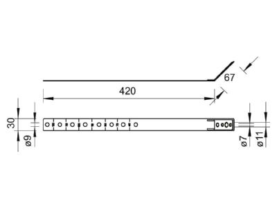 Mazeichnung 1 OBO 301 V Regenrohrschelle verstellbar