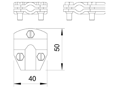 Dimensional drawing 2 OBO 247 8 10 CU T connector lightning protection