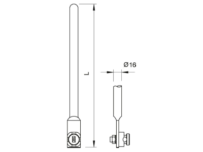 Dimensional drawing 2 OBO 101 G1500 Interception rod