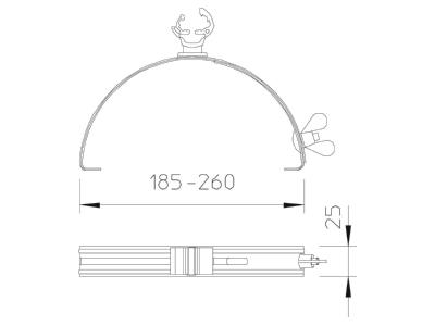 Dimensional drawing 1 OBO 132 K VA Roof holder for lightning protection
