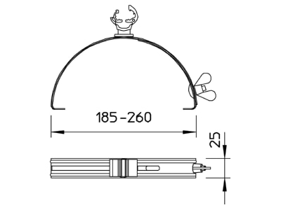 Dimensional drawing 2 OBO 132 K VA Roof holder for lightning protection