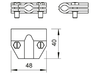 Dimensional drawing 1 OBO 245 8 10 FT T connector lightning protection
