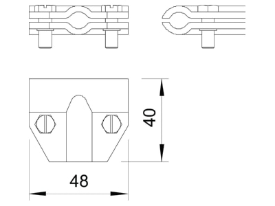 Dimensional drawing 2 OBO 245 8 10 FT T connector lightning protection
