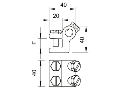 Dimensional drawing 2 OBO 272 8 Connector lightning protection
