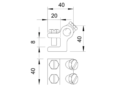 Dimensional drawing 3 OBO 272 8 Connector lightning protection
