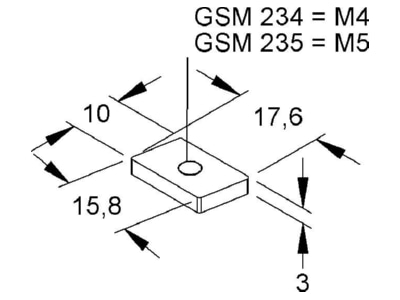 Mazeichnung Niedax GSM 235 Gleitmutter